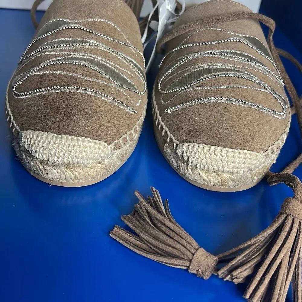 NIB Peserico Beige Suede Espadrilles